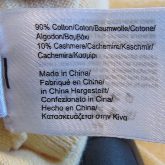 Brooks Brothers 346 Cashmere Blend Yellow Crew Neck Sweater Size Large EUC - Picture 6 of 6